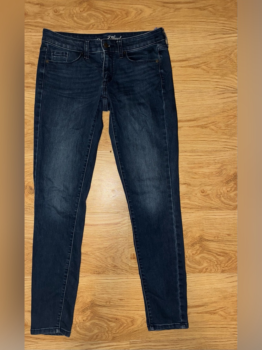 Dark Blue Women's Mid Rise Skinny Jeans